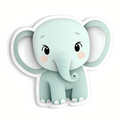 Obraz premium Cute 3D Elephant Cartoon Sticker Illustration
