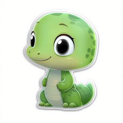 Obraz premium Cute Cartoon Crocodile Sticker Illustration Design