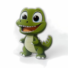 Fototapeta premium Cute 3D Cartoon Crocodile Sticker Illustration