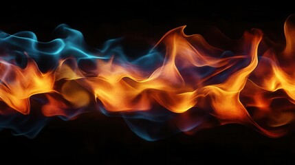 realistic depiction of flames flickering against a dark backdrop, vivid colors and dynamic shapes creating a sense of warmth and energy, ready for creative applications