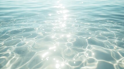 Obraz premium realistic water ripples create a serene summer backdrop, with sparkling clear waves reflecting sunlight. the gentle movement invites relaxation and tranquility