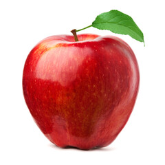 Red apple on white background