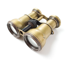 Vintage binoculars on white