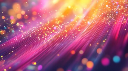 Obraz premium Abstract Colorful Background with Glowing Lines and Bokeh