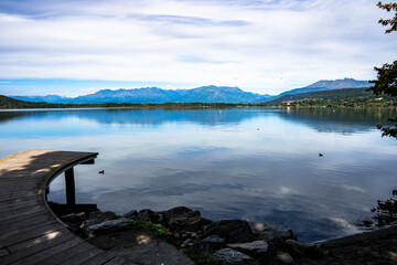 lake Viverone and its mountains in the backgorund