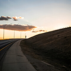 sunset on the road