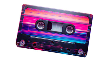 Neon Glow Cassette Tape Retro 80s Vibes