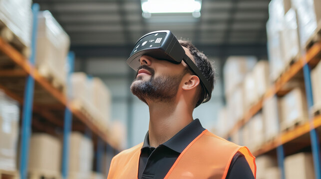 AR Display Smart Glasses for Warehouse Package Management