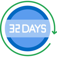 32 Days Return Icon