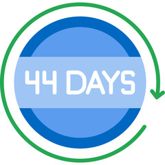44 Days Return Icon