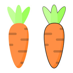 carrot. vector illustration. vegetables. carrots with leaves