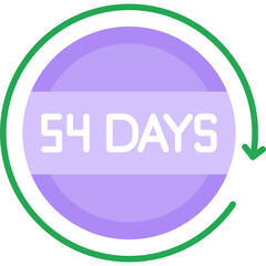 54 Days Return Icon