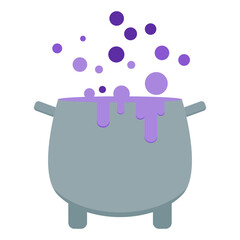 magic potion cauldron. purple magic potion. witch's cauldron. wizard equipment. Halloween theme. mystical potion