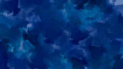 Deep blue textured abstract background. Deep blue textured watercolor background. Cloudy texture.	