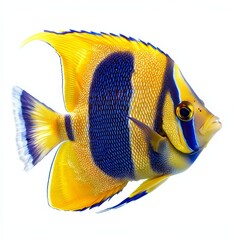 Naklejka premium Tropical marine fish, isolate on white, clean edges, sharp details