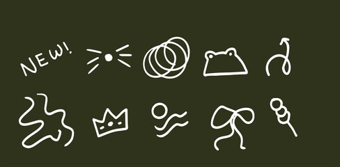 Decorative Doodles Set Illustration | Minimalist Doodle Vector for Creative Designs