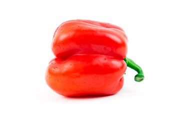 Fresh red paprika on white background