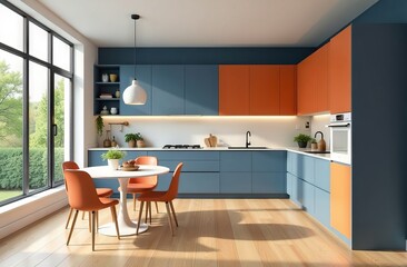 Fototapeta premium modern kitchen interior with kitchen