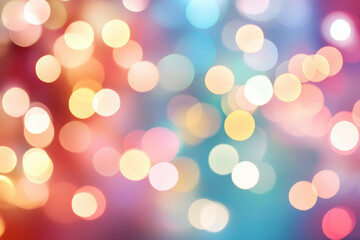 Fototapeta premium Colorful bokeh lights create festive atmosphere, perfect for celebrations and holidays. vibrant hues of red, blue, and yellow evoke joy and warmth