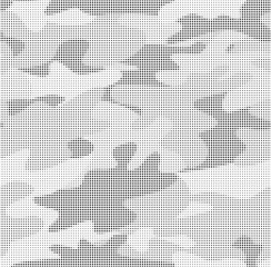 Abstract halftone background. Military camouflage effect dot seamless pattern texture. Dotted background as design element.