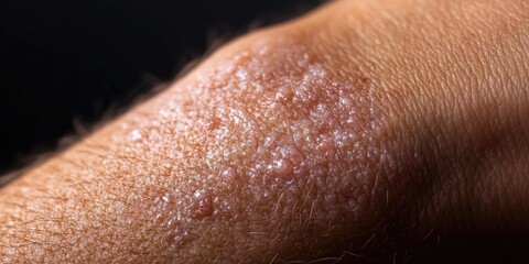 Fototapeta premium Close up of skin condition with bumps and pustules.