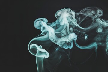 Fototapeta premium A photo of delicate, ethereal smoke rising against a dark background.