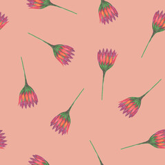 Chrysanthemum Flower Seamless Pattern. Floral Digital Paper.