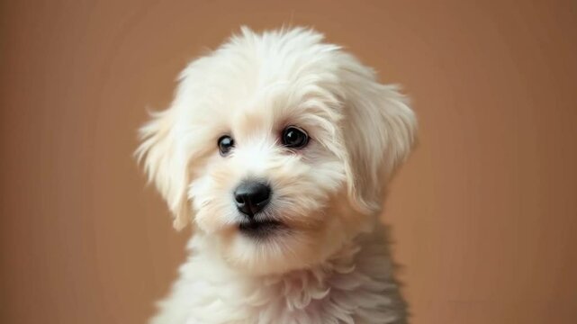 portrait of a white puppy