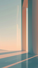 Minimalist Interior With Sunlight