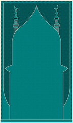 Muslim prayer rug illustration design. Ottoman decorative ornament. Textile products, greeting card, Ramadan celebration.