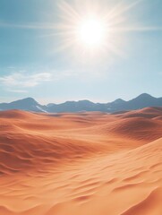 Naklejka premium Bleak desert scene during sunrise.