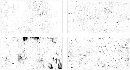 Traces of scratches grunge background vector. Set of black and white grunge. Distress overlay texture. 