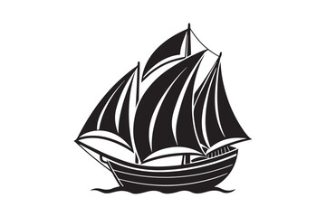 Sailing Boat silhouette vector illustration, Sailing Boat silhouette Bundle 