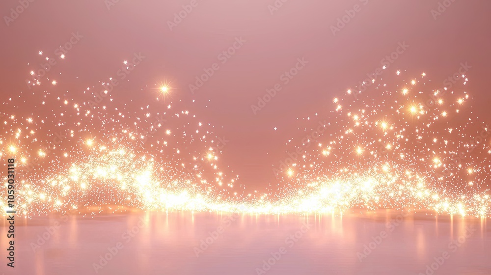 Sticker sparkling light effects on a soft gradient background, ideal for design projects.