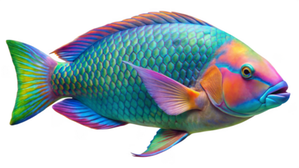 Parrotfish on a transparent background.