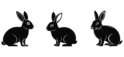 rabbit silhouette vector illustration animals