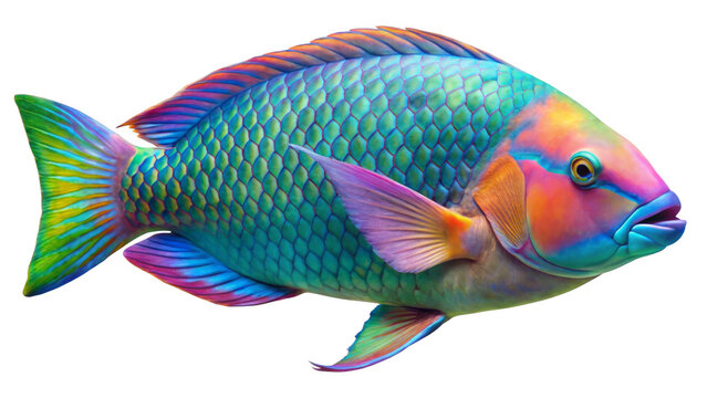 Parrotfish on a transparent background.