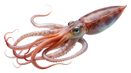 Squid on a transparent background.