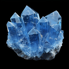 Obraz premium Blue crystal 3d rendering isolate on transparency background