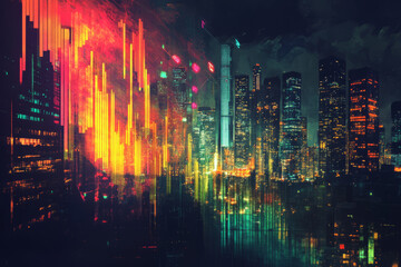 Obraz premium city lights a modern urban nightscape