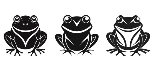 Frog Icon Logo Silhouette Vector Illustration for Wildlife Design and Nature Graphics
