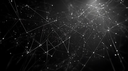 Background of intersecting lines and shapes representing data processing in AI technology