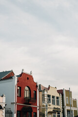 houses stuck together in the city center