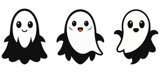 Obraz premium cute ghosts character illustration in halloween season