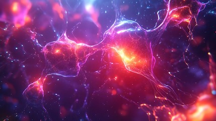 Abstract network background with bright shapes for data storage and scientific applications