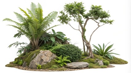 Obraz premium palm tree in the garden on a white background