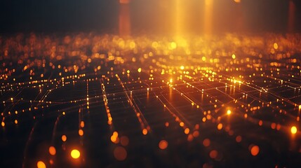 Naklejka premium Minimal abstract background with digital tech elements for AI network processes