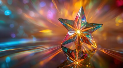 Radiant Christmas Star Ornament in Studio Shot