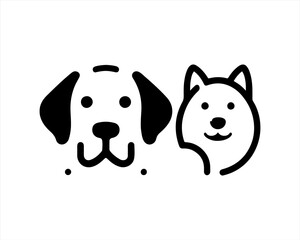 Dog head logo design template. Vector illustration. Simple silhouette. Flat style. Cartoon dog logo. Animal logotype concept. 
