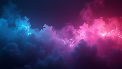 Obraz premium Electric smoke clouds in vibrant colors creating a surreal atmosphere